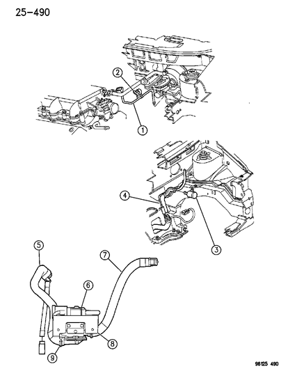 1986 Dodge Charger Harness, Leak Detection Pump Vacuum Source Diagram for 4612888