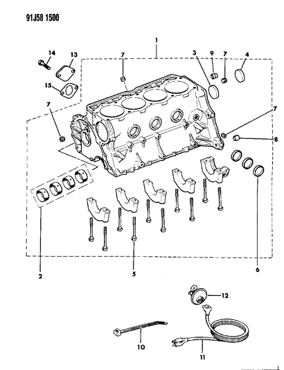 1991 Jeep Comanche Plug, Core Hole Diagram for J3172313