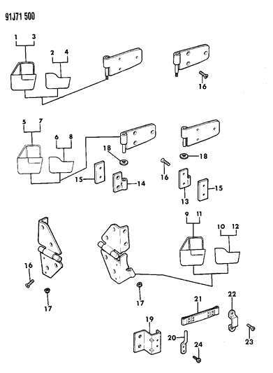 Hinge, Upper Body Half, Right Diagram for 55074870