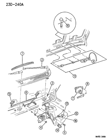 Blade, Wiper Diagram for 4673043