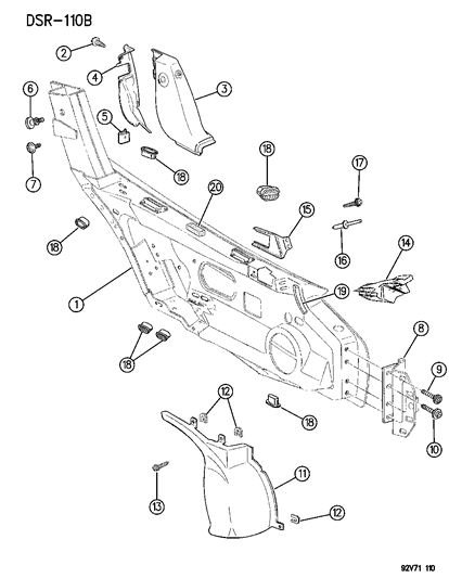 Cover, Outer Stanchion Diagram for 4848693