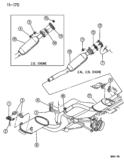 2018 Chrysler Pacifica Spring, Exhaust Pipe Flange Diagram for 4301631