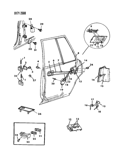 1988 Dodge 600 Pin, Door Hinge Diagram for 6500803