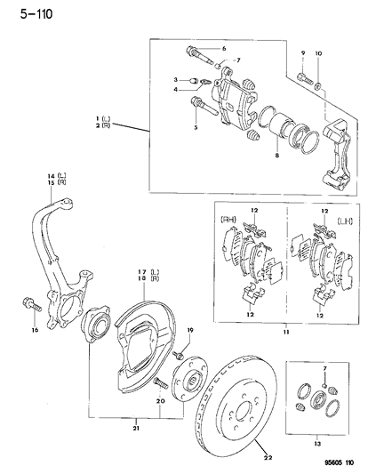 1989 Dodge D150 Bushing, Caliper Bolt Diagram for MB618215