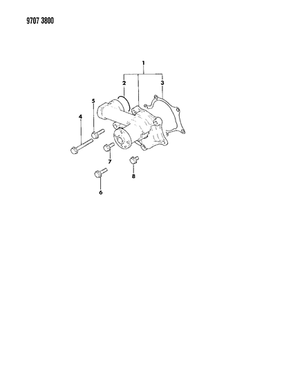 1994 Dodge B350 Bolt, Flange (8X65) Q Engine Diagram for MF140238