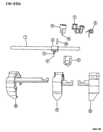 2012 Dodge Avenger Pin Shift Shaft Diagram for 4741139