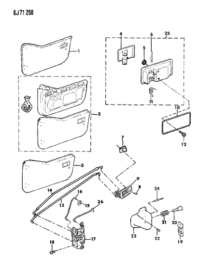 Rod, Exterior Handle To Latch, Right Diagram for 55025615