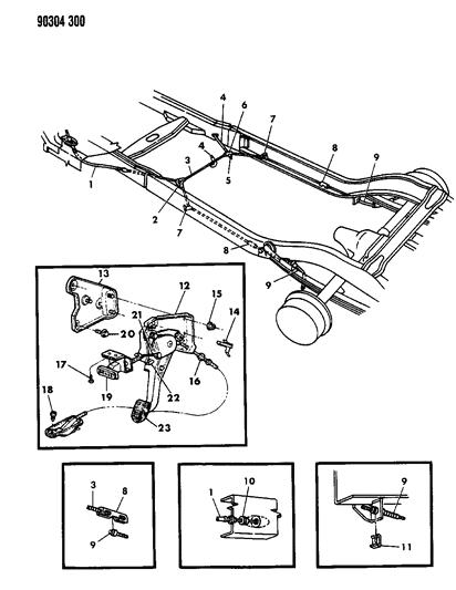 Hook, Parking Brake Intermediate Cable (P, K, E, H Body) Diagram for 3766379