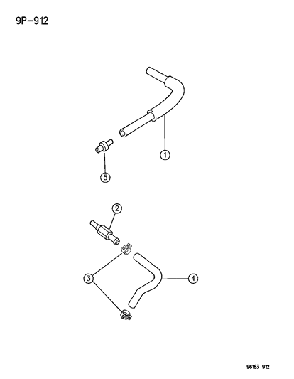 2019 Chrysler Pacifica Hose, Connector To PCV Valve Diagram for 4667576