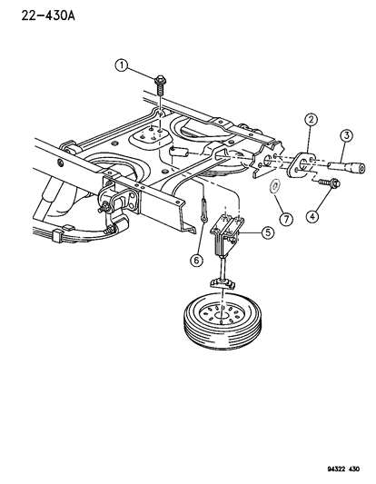 2004 Chrysler Concorde Grommet, Winch Actuator Tube Extension Diagram for 52058518
