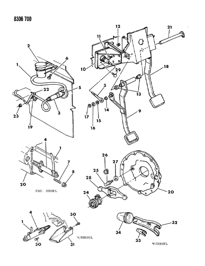 Bushing, Hydraulic Clutch Master Cylinder Rod Eye Diagram for 4446361