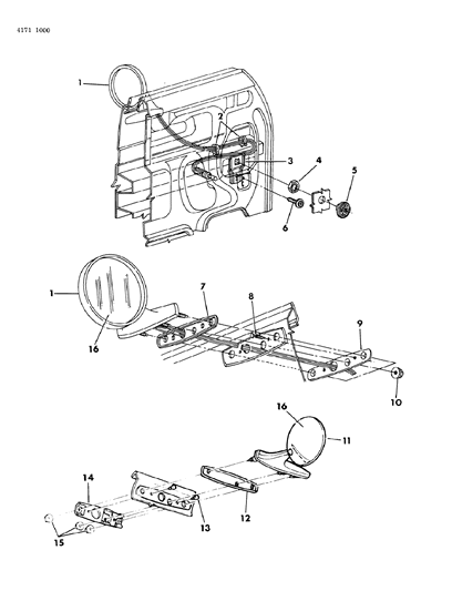 2019 Ram ProMaster 1500 Mirror Package, Remote Control Diagram for 5232182