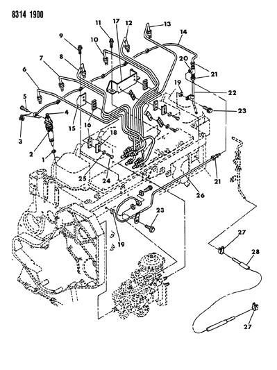 1989 Jeep Wrangler Screw, Banjo Connector (M6-1X14Mm) Diagram for 4429307