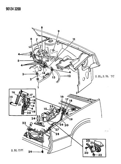 1990 Dodge Daytona Hose, A/C Heater Valve To Core, 5/8" ID 50 Foot Roll Diagram for HHR00058AA