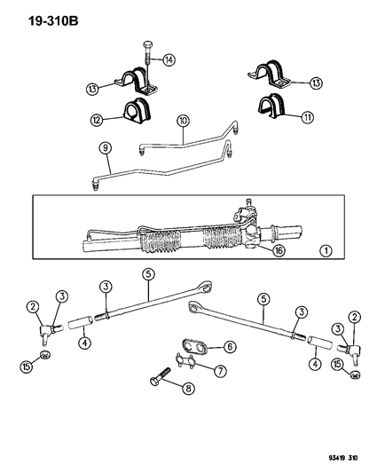 Tie Rod Steering Diagram for 4897948AA