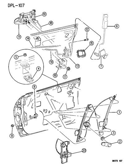 2022 Chrysler Voyager Handle Assembly, Inside - Door Diagram for FX37SC8