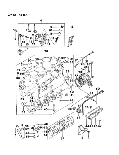 Bushing, Cylinder Block (Knock 8X9) Diagram for MS471104