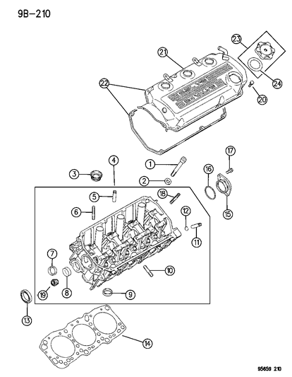 1989 Dodge D150 Cap, Cylinder Head (Sealing 32) Diagram for MD166517