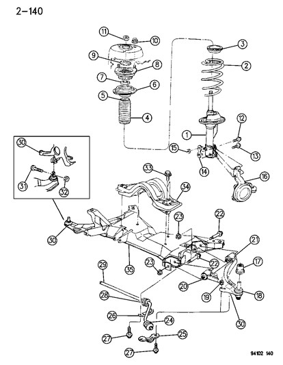 1995 Dodge Grand Caravan Spring, W/2.5L Efi W/Manual Transmission Diagram for 4322854