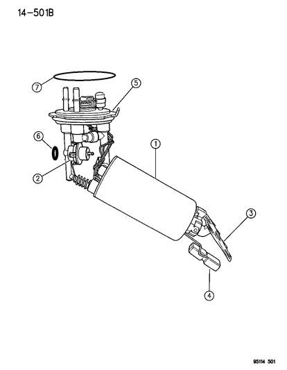 2021 Chrysler Voyager Module, Fuel Pump/Level Unit Assembly, Rear Diagram for 4546641
