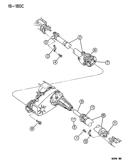 2004 Chrysler Concorde Universal Joint Kit Diagram for 5003146AA