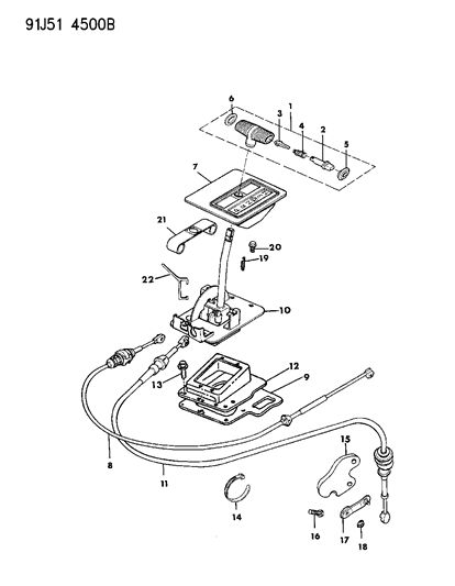 Cap Gearshift Handle Button Diagram for 52077561