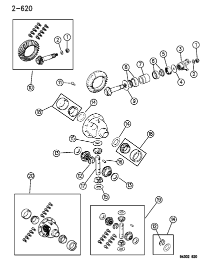 1994 Dodge Ram 2500 Shaft, Differential Pinion (Pinion Slinger Is 3893982) Diagram for 1935851