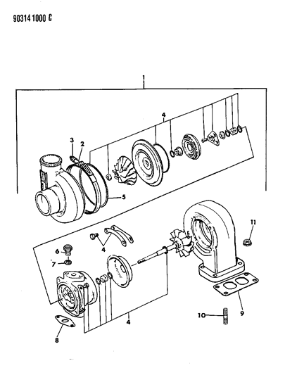 1990 Jeep Wrangler Connector, Female - W/Intercooler Diagram for 4638939