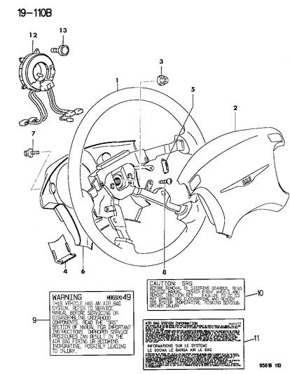 Module, Air Bag Diagram for MR709307