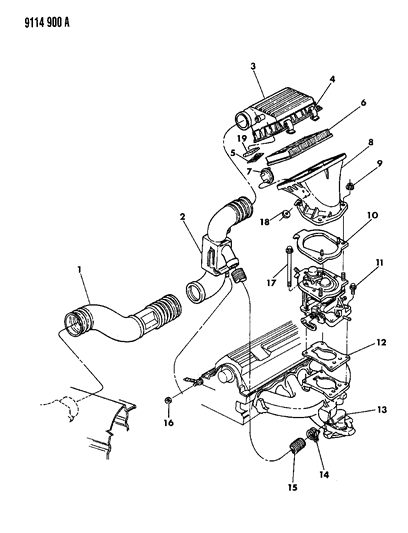 2019 Dodge Challenger Insulator, Throttle Body To Intake Manifold Diagram for 4324411