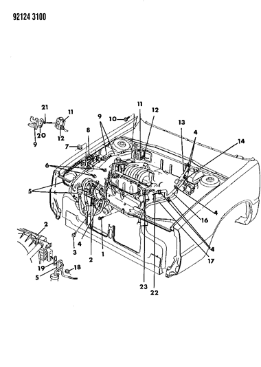 1992 Dodge Dynasty Tube, Heater Return 3.8L Engine Diagram for 4540096