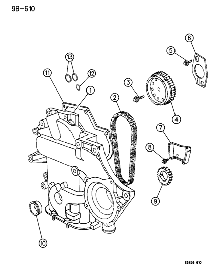 1999 Chrysler Cirrus Gasket, Chain Case Cover (Also In Package) Diagram for 4621958