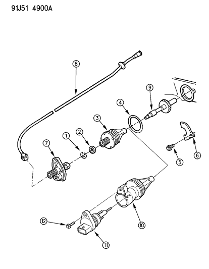 Pinion Assembly, Speedometer Drive (See Illustration 2600) Diagram for 52067639