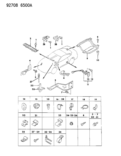 Plug , (30) W/Rear Wiper Diagram for MU670025