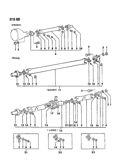 1995 Chrysler New Yorker Bolt, Propeller Shaft (Flange, 10X28) Diagram for MB505065