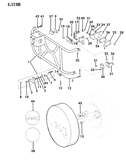 Nut, Capped Wheel Lug, Chrome (Wjl ) (1/2-20) Diagram for J4006956