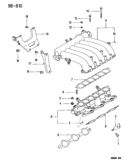 1989 Dodge D150 Nipple, Inlet Manifold (4) Diagram for MD305458