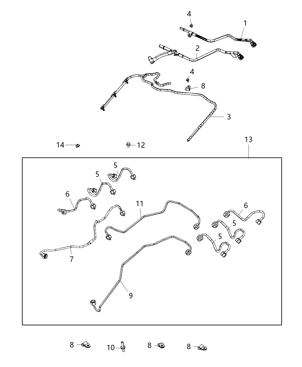 Mopar 68490027AA Tube Fuel Injector Supply