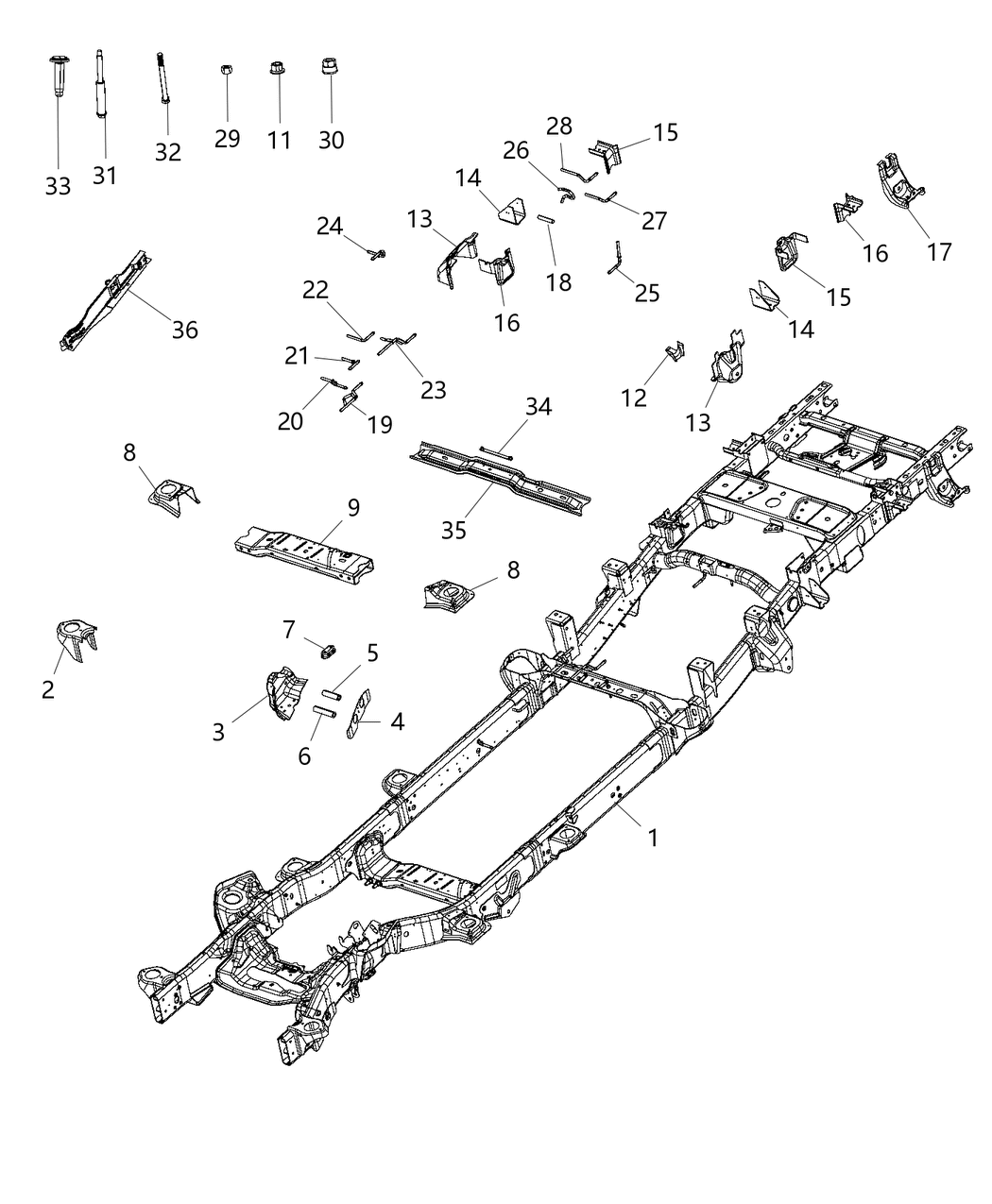 Mopar 68110578AB Reinforcement Rail Front