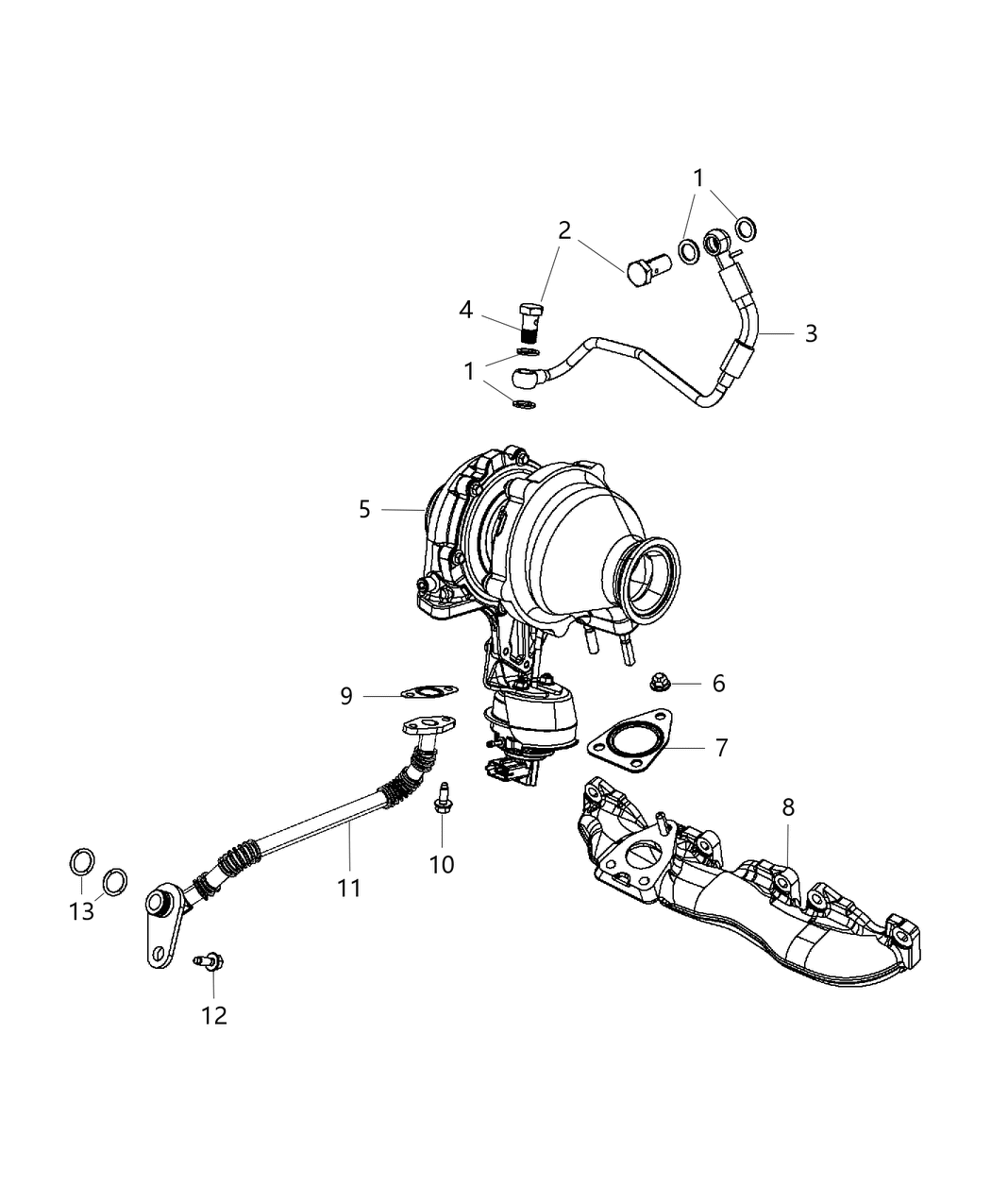 Mopar 68275172AA Turbocharger 68275172AA Mopar Turbocharger