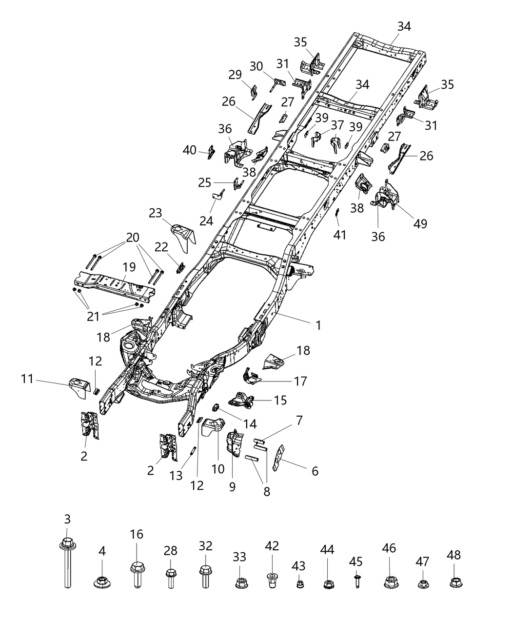 Mopar 68353566AC Frame Chassis