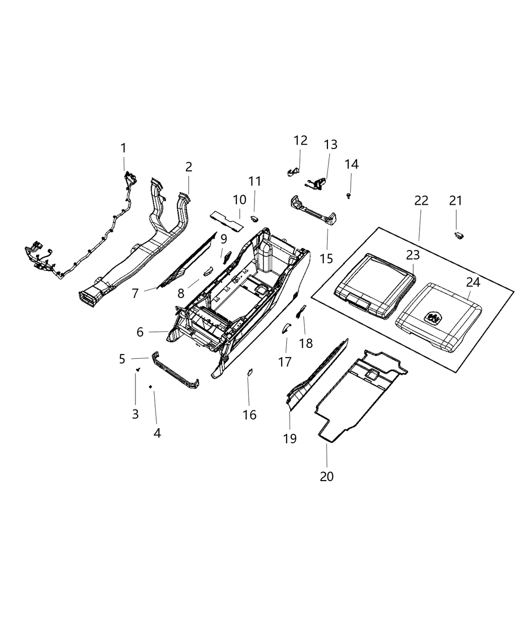 Mopar 68387136AB Wiring Console
