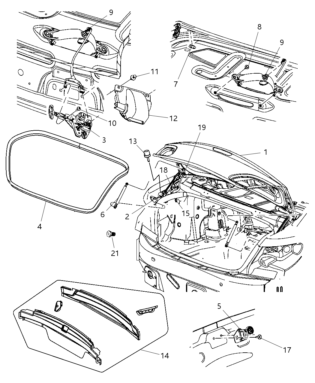 Mopar 5155001AB Hinge Deck Lid