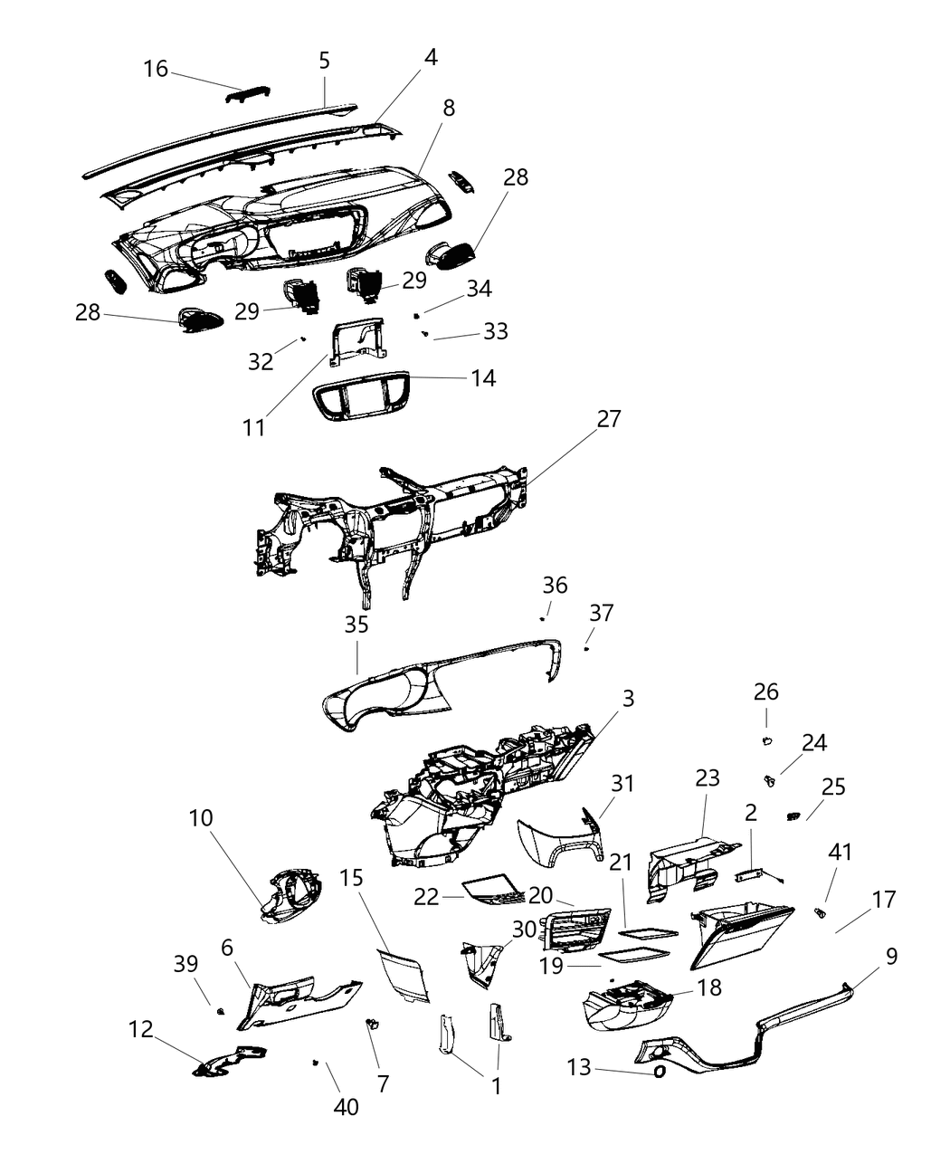 Mopar 68253315AB Panel Instrument Panel Closeout Mopar 68253315AB Panel Instrument Panel Closeout