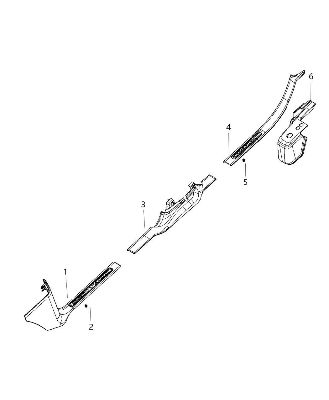 Mopar 6WC721X7AA Plate Scuff Rear, Includes Clips