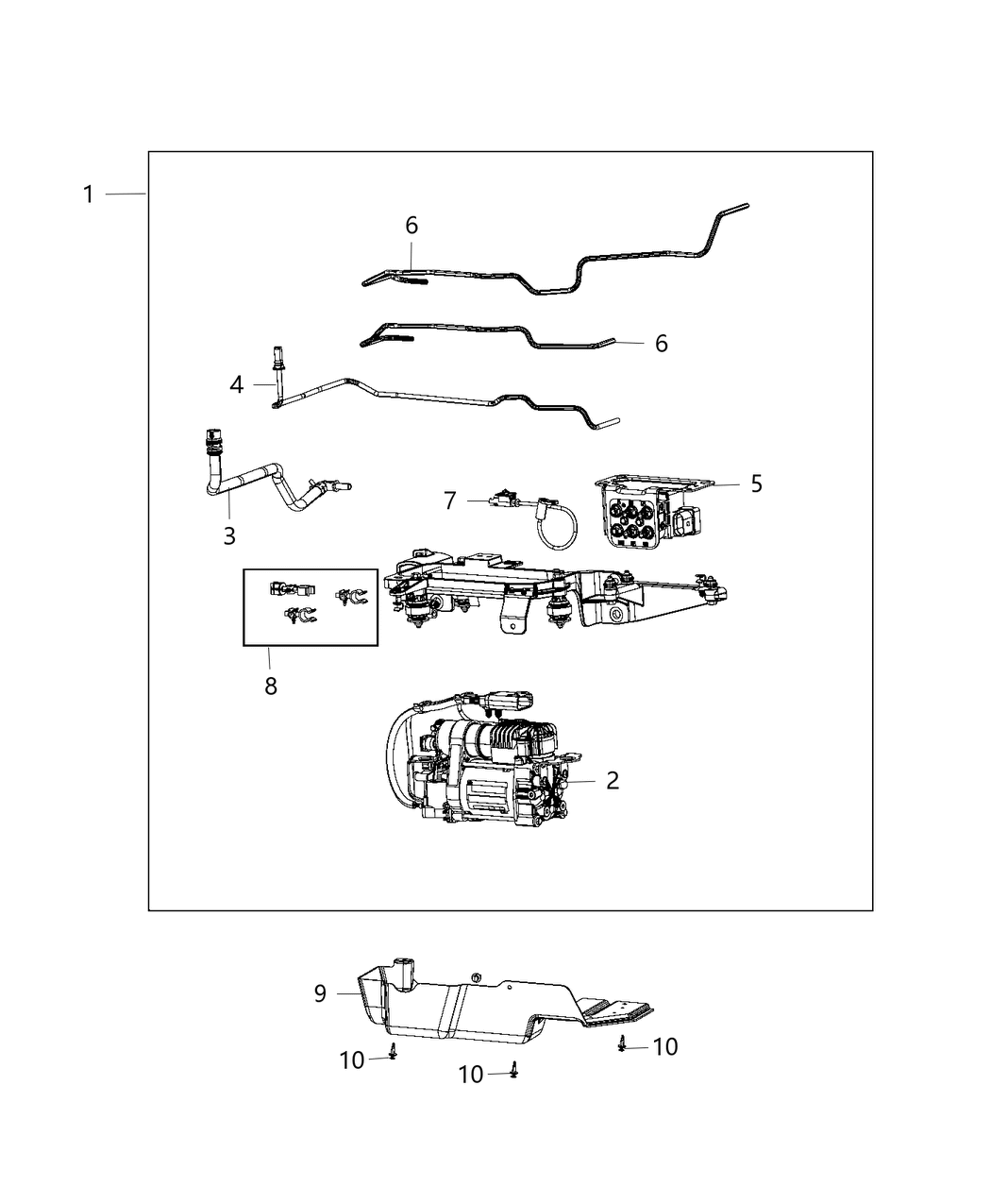 Mopar 68437252AB Compressor Assembly Air Suspension Mopar 68437252AB Compressor Assembly Air Suspension