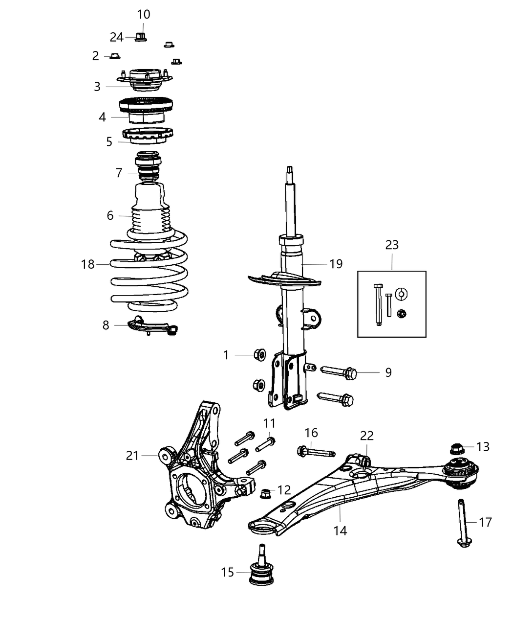 Mopar 68156980AA Strut Suspension Mopar 68156980AA Strut Suspension