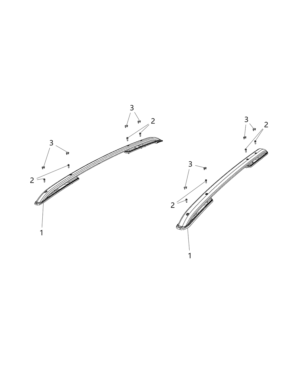 Mopar 7DQ70U00AA Side Rail Roof Rack 7DQ70U00AA Mopar Side Rail Roof Rack