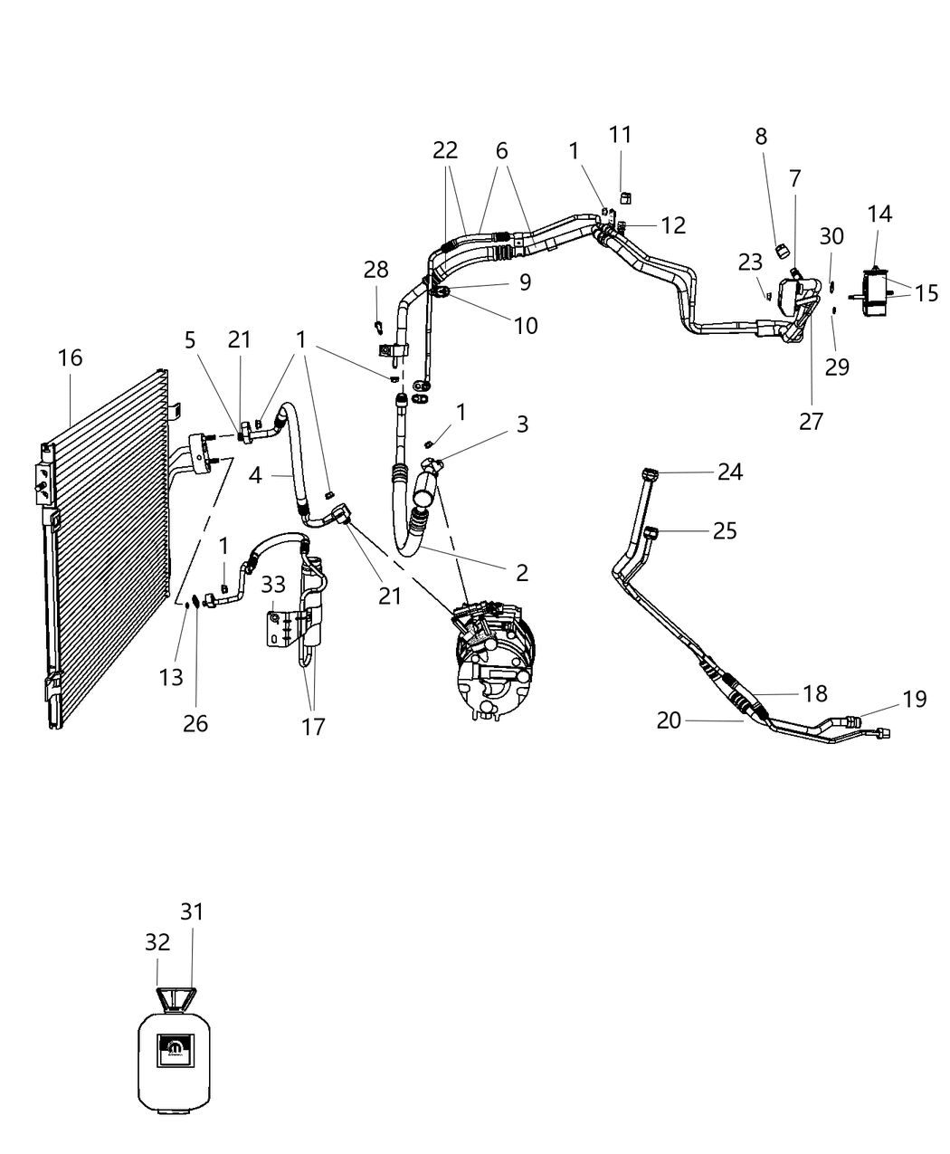 Mopar 68302652AA Line A/C Suction And Liquid