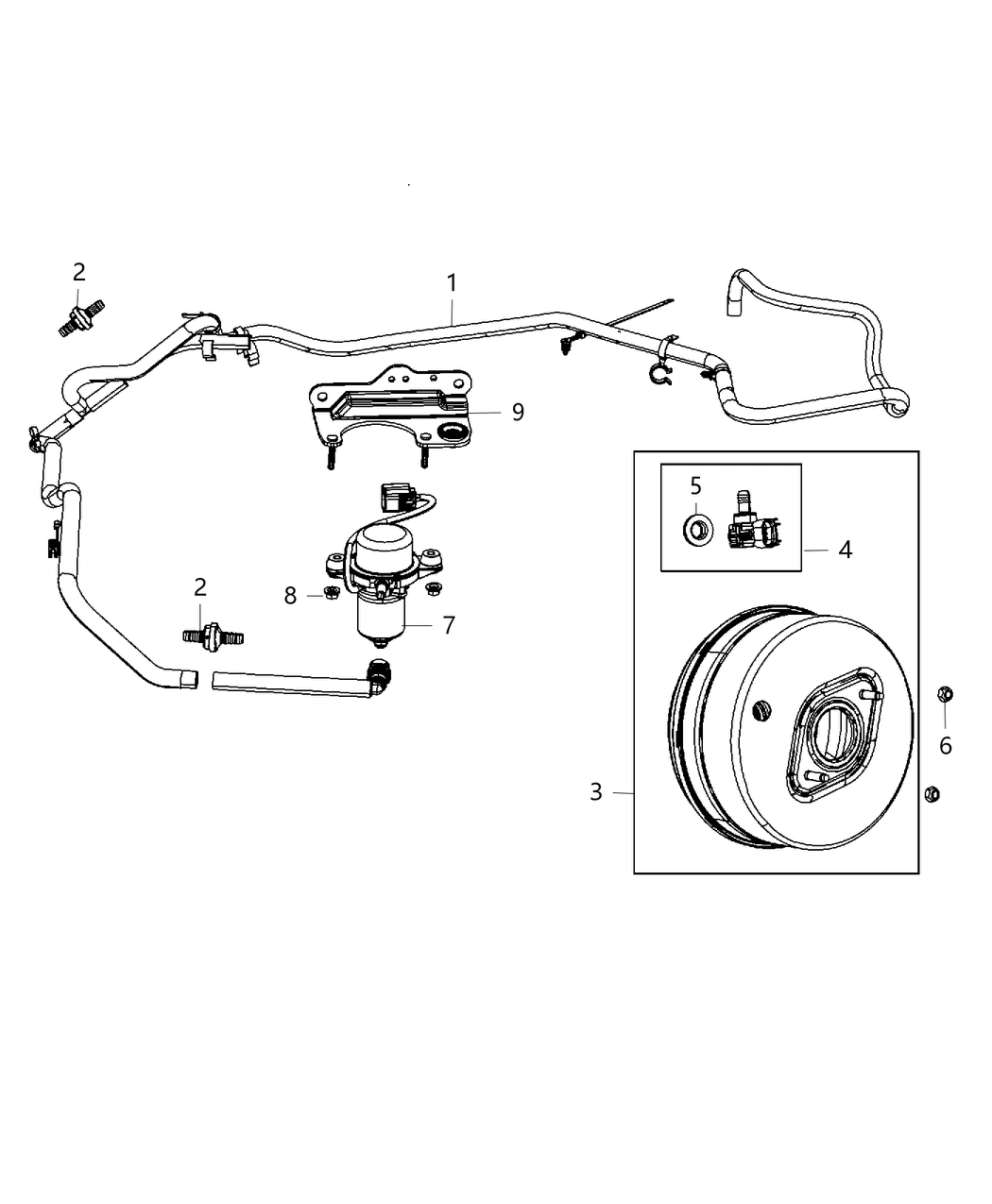 Mopar 5181750AB Hose Brake Booster Vacuum 5181750AB Mopar Hose Brake Booster Vacuum